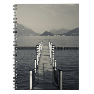Italy, Como Province, Tremezzo. Lake pier. Notebook