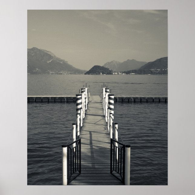 Italy, Como Province, Tremezzo. Lake pier. Poster (Front)