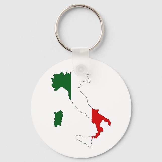 italy country flag map shape italian keychain (Front)