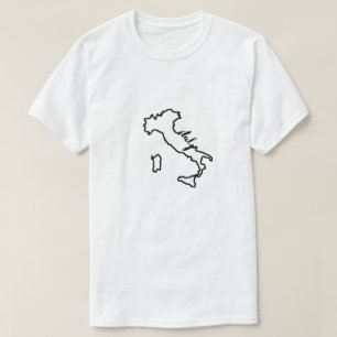 Italy Country Outline with Italy Script Modern T-Shirt