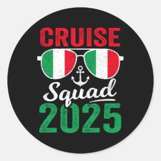 Italy Cruise Squad 2025 Summer Vacation Matching F Classic Round Sticker