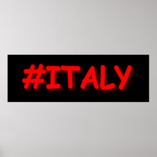 "#ITALY" Cute Design. Buy Now Poster