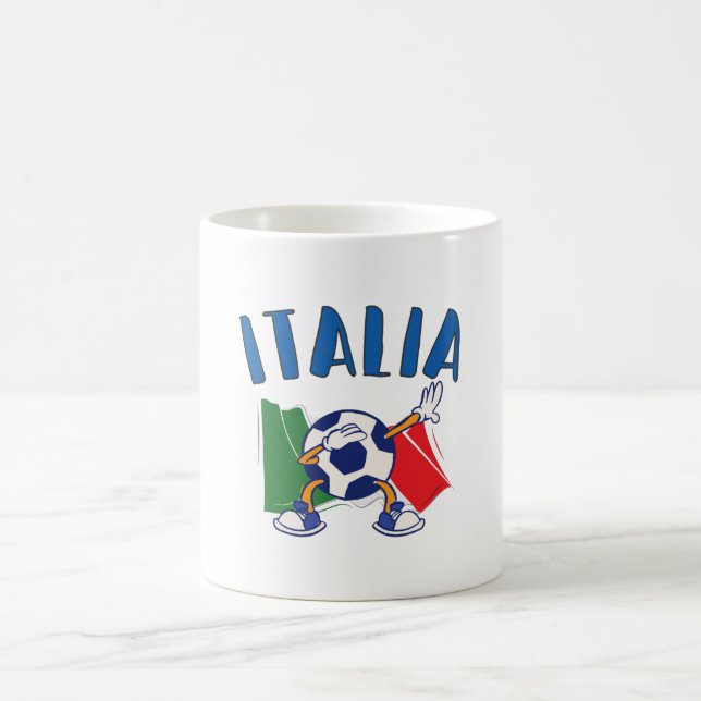 Italy Dabbing Soccer Ball Flag Coffee Mug (Center)