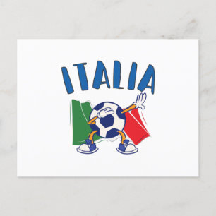 Italy Dabbing Soccer Ball Flag Postcard