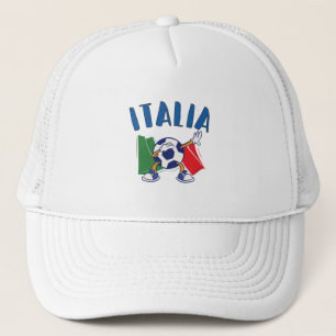 Italy Dabbing Soccer Ball Flag Trucker Hat
