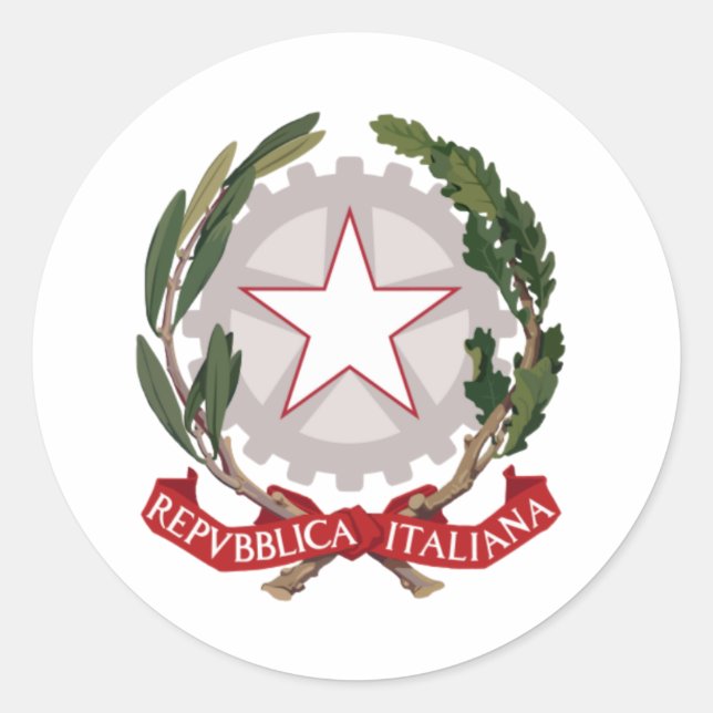 Italy Emblem Classic Round Sticker (Front)