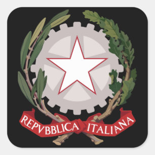 italy emblem square sticker