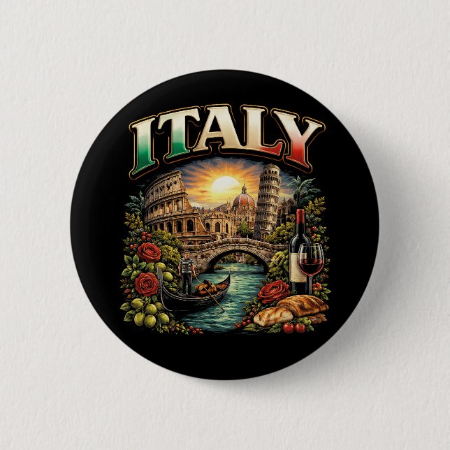 Italy Eternal 2 Inch Round Button (Front)
