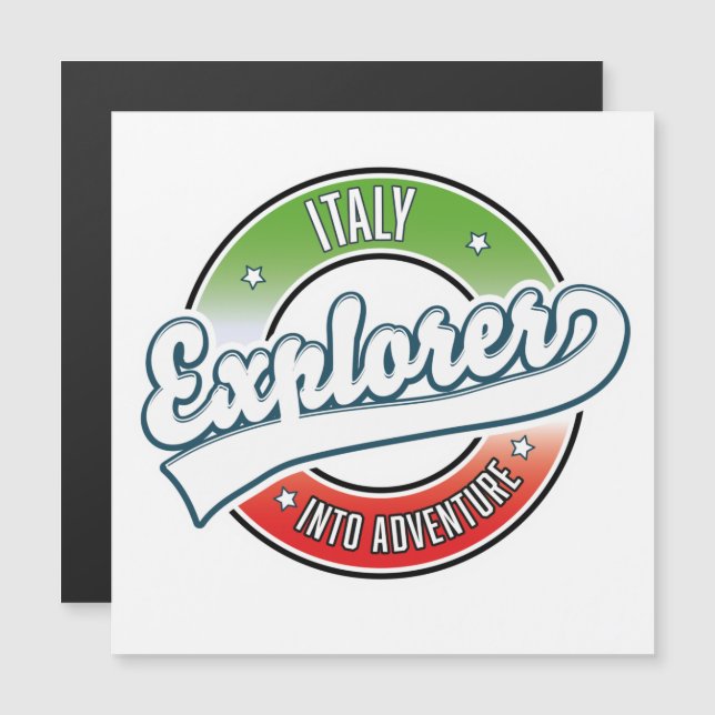 Italy explorer into adventure logo. (Front/Back)