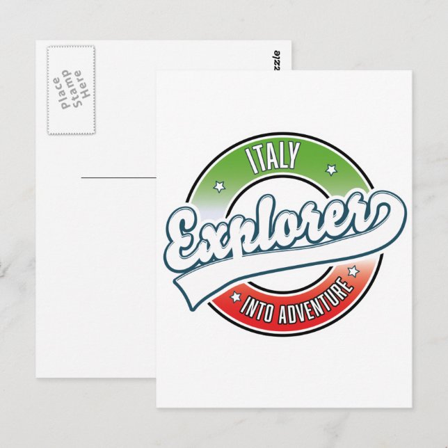 Italy explorer into adventure logo. postcard (Front/Back)
