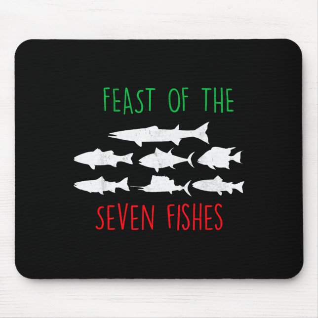 Italy Feast Of The Seven Fishes Italian Christmas  Mouse Pad (Front)