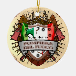Italy Firefighter Ceramic Ornament