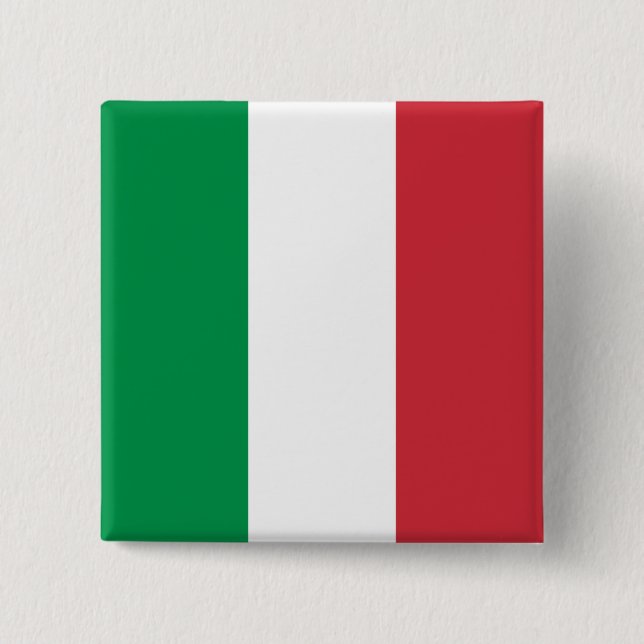 Italy Flag 2 Inch Square Button (Front)