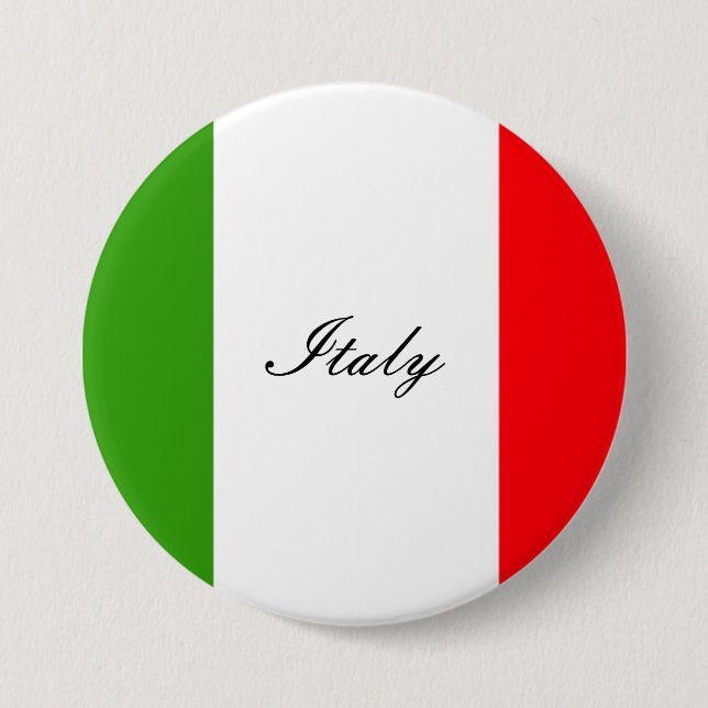 Italy Flag 3 Inch Round Button (Front)