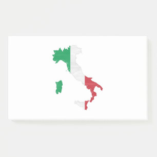 Italy flag and map post-it notes