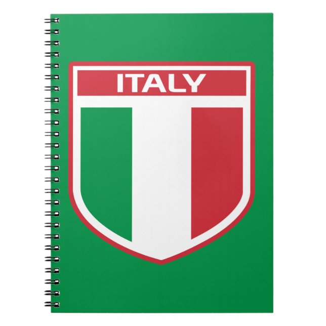 Italy Flag/Badge Design Notebook (Front)