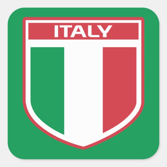 Italy Flag/Badge Design Square Sticker (Front)