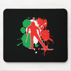 Italy Flag Biathlonist - Italian Biathlon 1 Mouse Pad