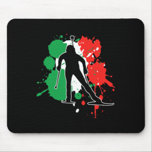 Italy Flag Biathlonist - Italian Biathlon Mouse Pad