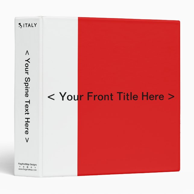 Italy Flag Binder (Front/Spine)