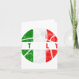 Italy Flag Bysketbyll Italian Team Fan Lover Card
