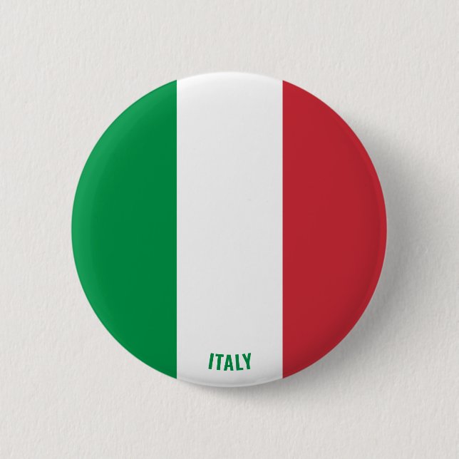 Italy Flag Charming Patriotic Button (Front)