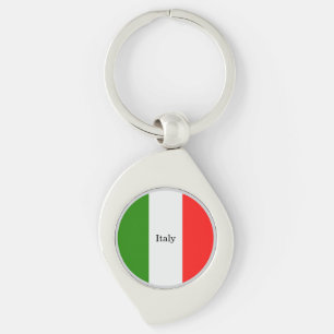 Italy, flag colors, labeled, keychain