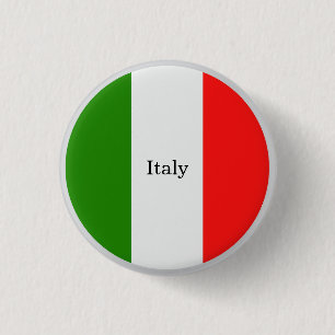 Italy, flag colours, labelled, 1 inch round button