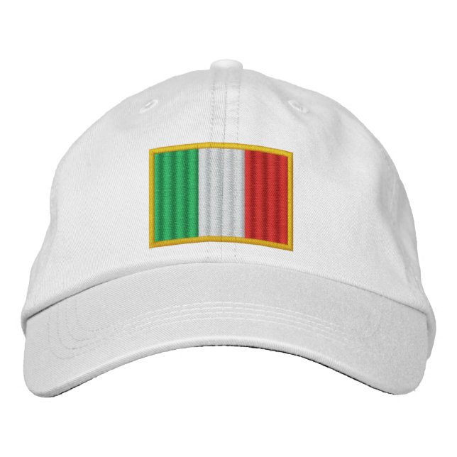 Italy Flag Embroidered Hat (Front)