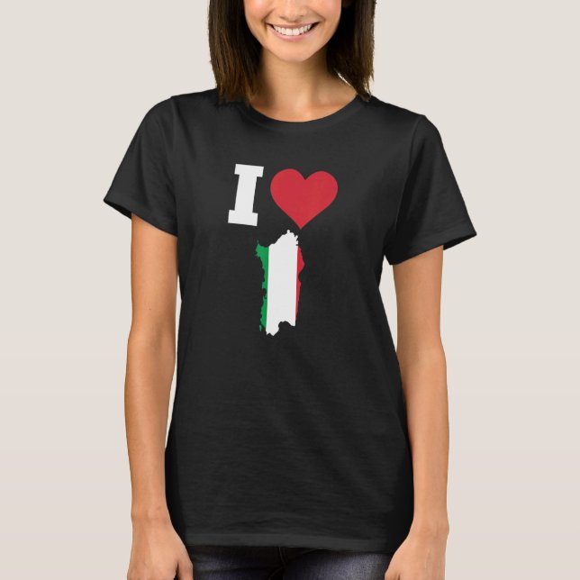 Italy Flag for Sardinia   I Love Sardinia T-Shirt (Front)