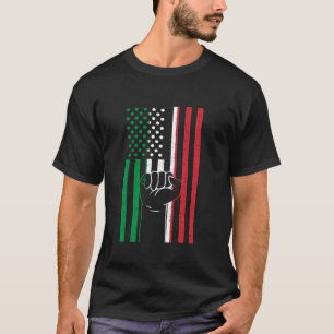 Italy Flag Handfist USA America Italian Roots Ital T-Shirt