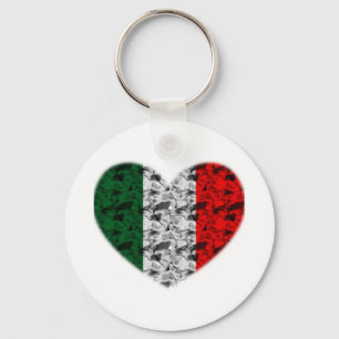 Italy Flag Heart Keychain