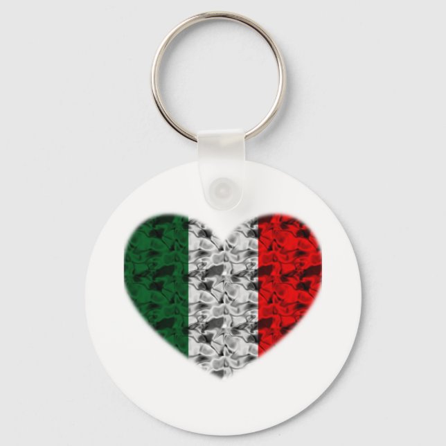 Italy Flag Heart Keychain (Front)