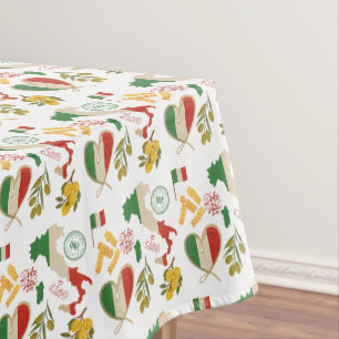 Italy Flag Heart Olive Italian Heritage Tablecloth