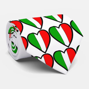 Italy Flag Hearts Tie