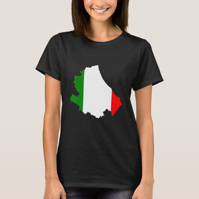Italy flag in Abruzzo outline Italy T-Shirt (Front)