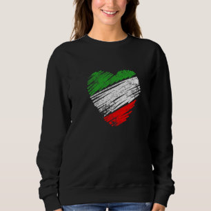 Italy flag in heart shape an Italian idea Sweatshirt
