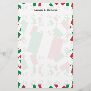 Italy Flag in Multiple Colourful Layers Askew Stationery
