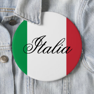 Italy Flag Italian Pride Europe Country 6 Inch Round Button