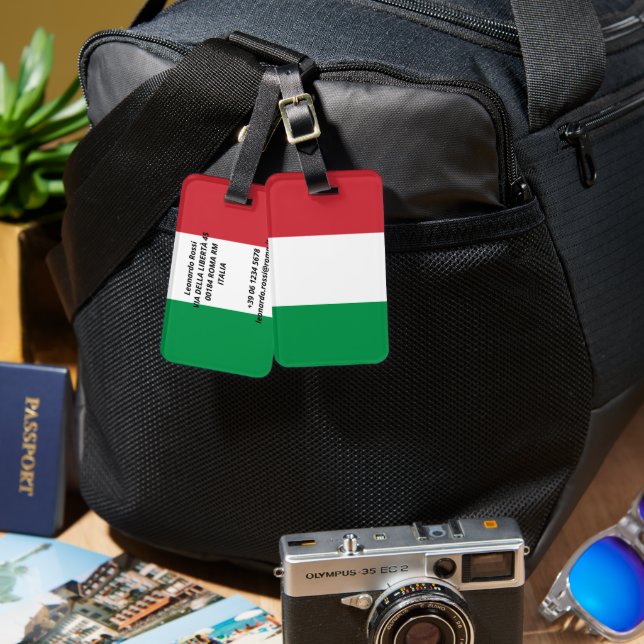 Italy flag luggage tag (Front & Back)