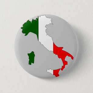 Italy flag map 2 inch round button