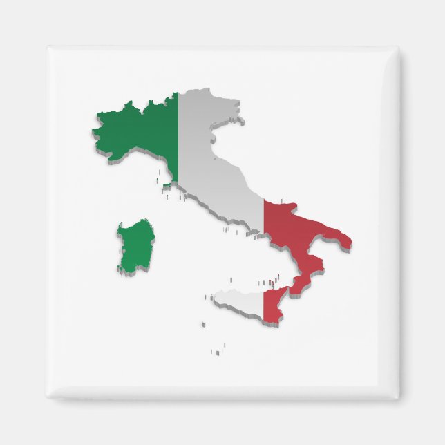 Italy Flag Map_2 Magnet (Front)