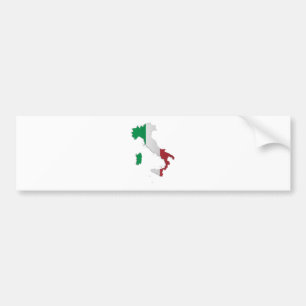 Italy Flag Map Bumper Sticker