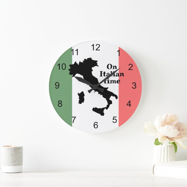 Italy Flag & Map Design Clock (Home)