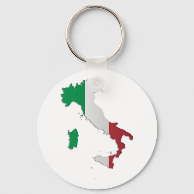 Italy Flag Map Keychain (Front)