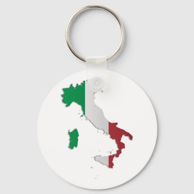 Italy Flag Map Keychain (Front)