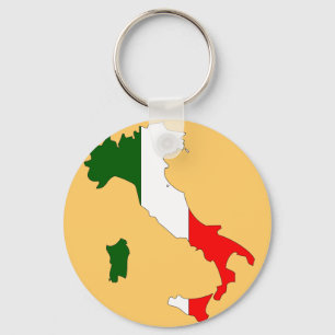 Italy flag map keychain