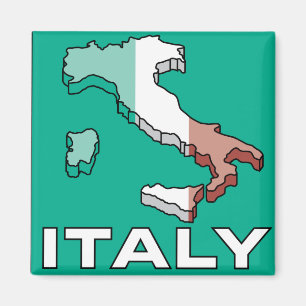 Italy Flag Map Magnet
