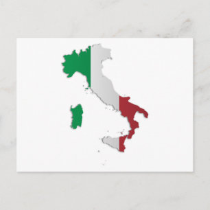 Italy Flag Map Postcard