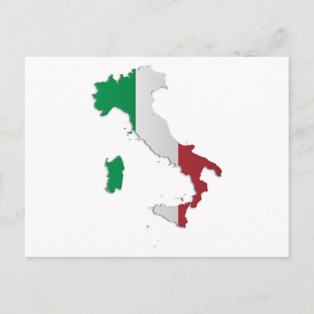 Italy Flag Map Postcard (Front)